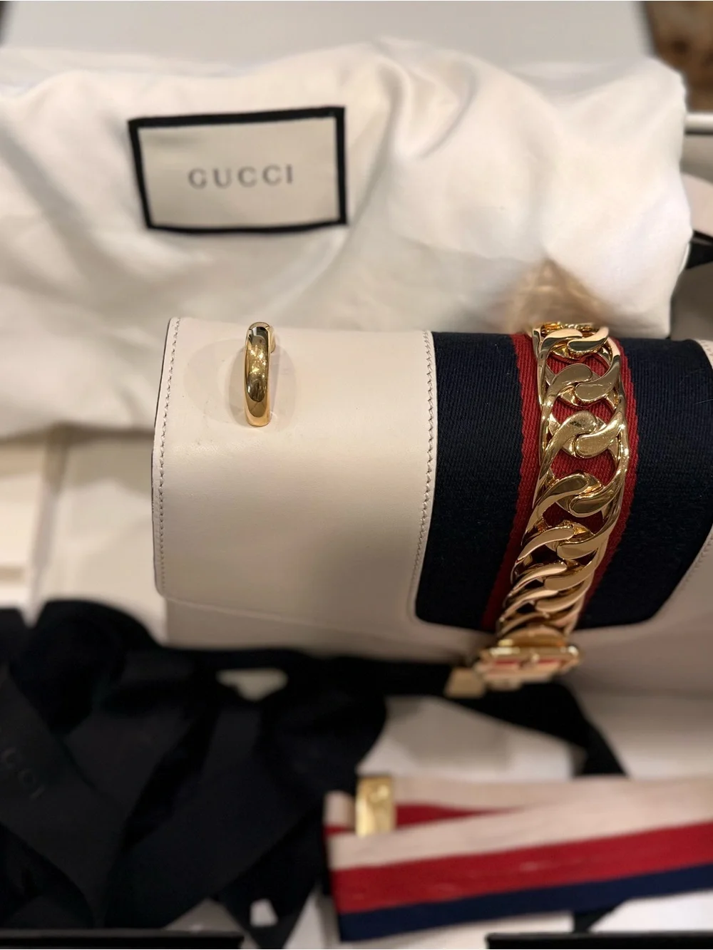 Gucci white leather